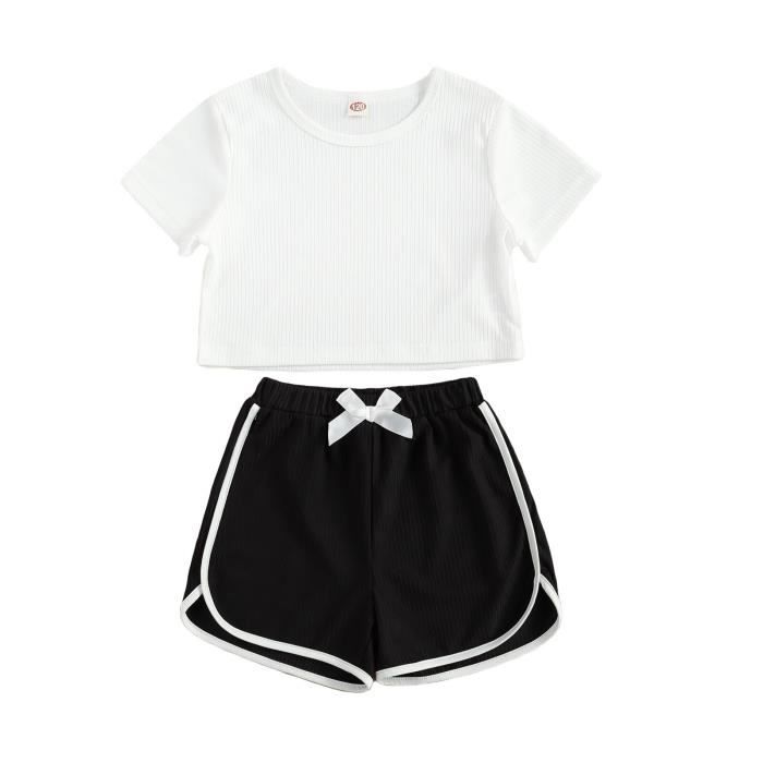 Ensemble de v tements pour filles de 6 11 ans couleur unie