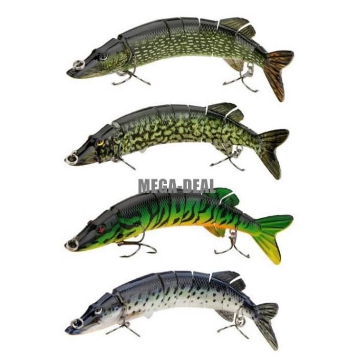 Leurre De Pêche 8 Pouces - Type Crankbait - Couleur Verte - Pour Brochet, Perche, Carnassiers