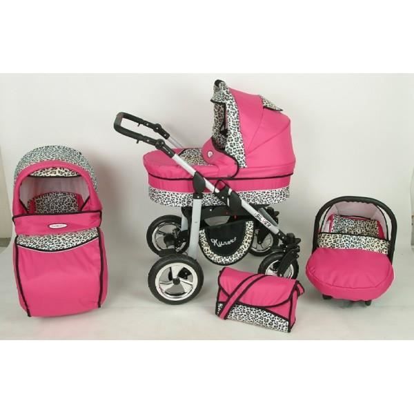 poussette bebe rose leopard