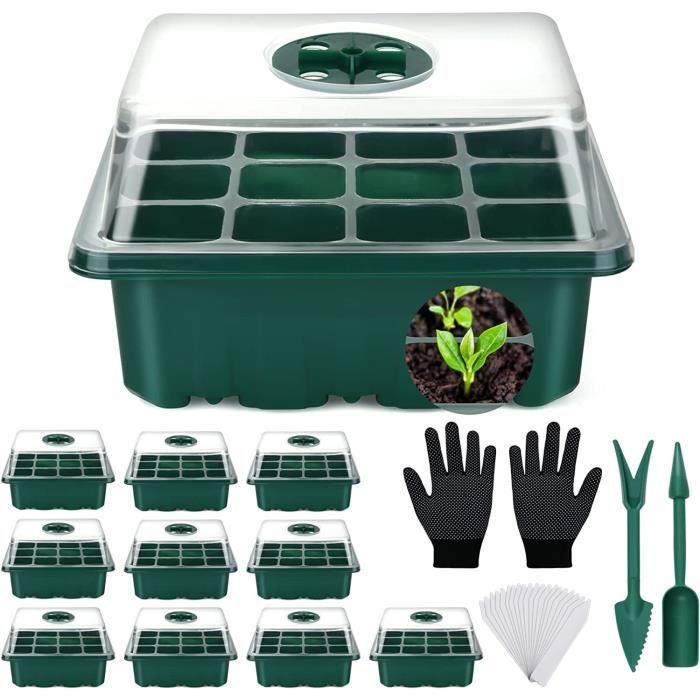 Mini Serre Intérieure 6 Bacs 72 Cellules Avec Couvercle – Germination Facile Pour Semis