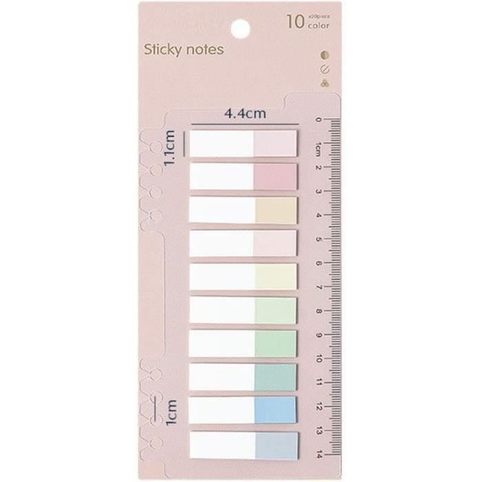 Lot De 1700 Marque-pages Adhésifs – 8 Couleurs + 2 Sets Transparents – Imperméables, Réutilisables - 5