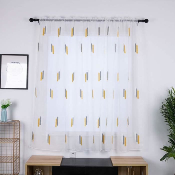 Rideaux Voilage Motif Floral – Lot De 2 Pour Décorer Fenêtres Avec élégance