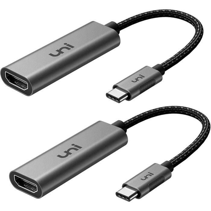 Lot de 2 adaptateurs USB C vers HDMI 4K à 60 Hz, Thunderbolt 3
