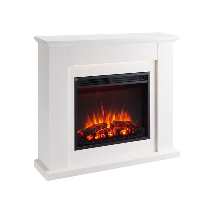 BALDERIA Chemin&eacute;e &eacute;lectrique  Hektor - Chemin&eacute;e sur pied chauffage 2000 W - Blanc 