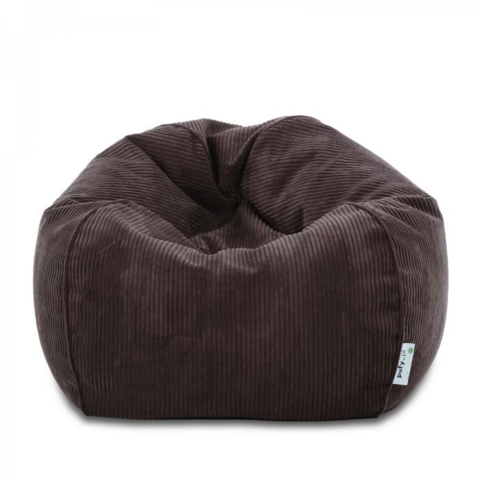 Pouf Poire Fauteuil Velours côtelé Sacoche Marron