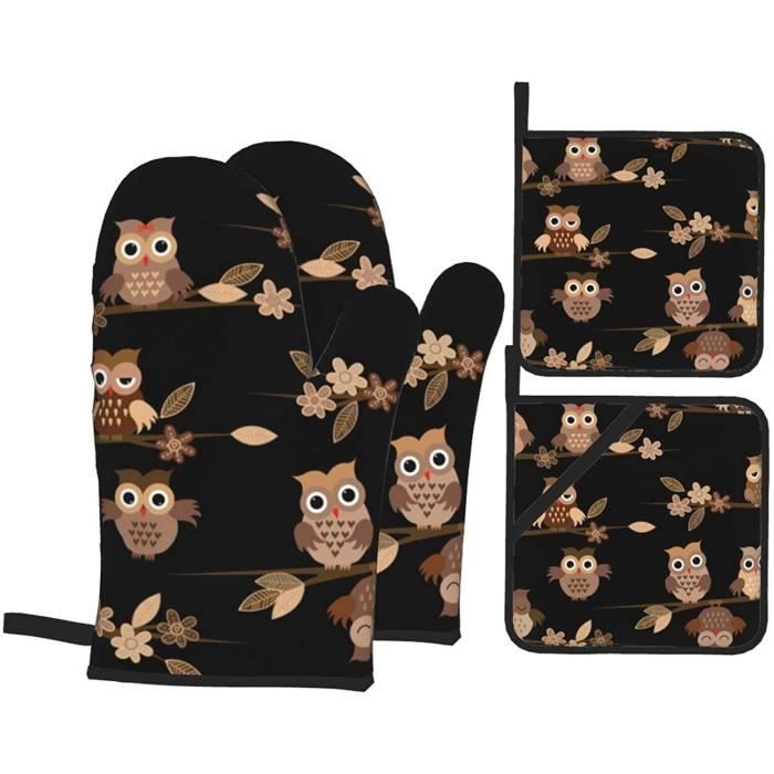 Lot De 4 Gants De Cuisine Et Maniques Résistants à La Chaleur De 260 °C