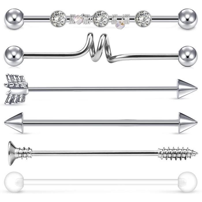 6pcs 2 mm CRYSTAL Mixed Color L-en Forme de Nez Helix Piercing en acier inoxydable 6pcs 2 mm CRYSTAL Mixed Color L-en Forme de Nez Helix Piercing en acier inoxydable