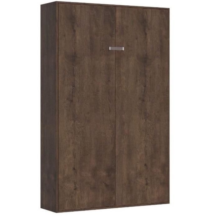 Lit escamotable vertical 140x190 cm bois noyer Kanto