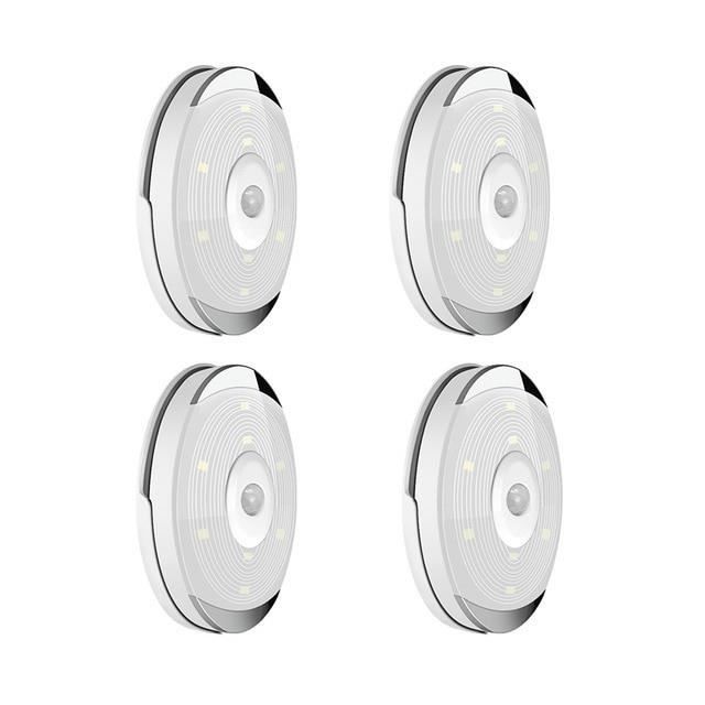ChiliTec Lampe LED Avec Détecteur De Mouvement 80 Lumens 3 Piles AA Mignon I Support De Montage I Blanc