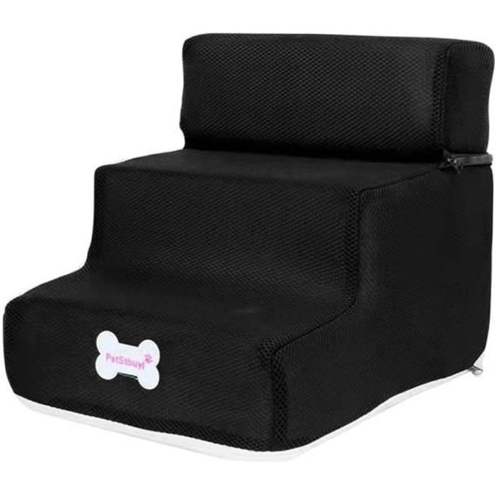 Taille - 3 Steps 35X30X30cm - Le noir - Escalier pour chiens et chiots, 3 marches, échelle amovible, rampe an