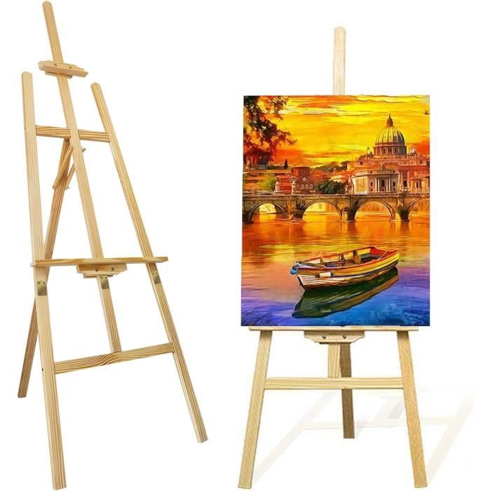 Chevalet D'artiste En Bois 175cm - Pliable, Réglable, Pour Toile, Exposition, Mariage, Atelier