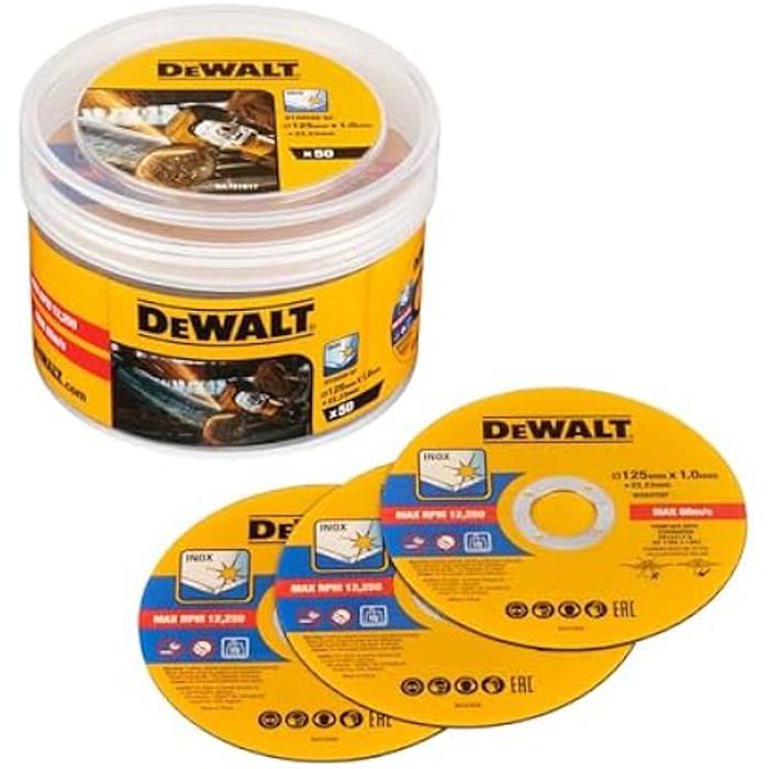 Dewalt Disques abrasifs - Boite de 50 - Oxyde daluminium - Professionnels - Longue durée de vie