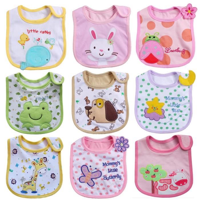 Lot De Bavoirs Coton Impermeable Bebe Fille 3 A 24 Mois Cdiscount Puericulture Eveil Bebe