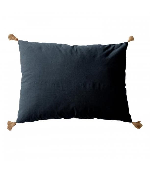 Coussin à pompons non déhoussable 50 x 70 cm PAO-PAO coloris GRIS FONCE
