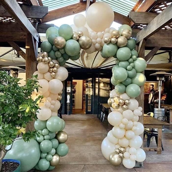 Guirlande Ballon Vert Blanc Or Ballon Fête Vert Blanc pour Mariage  Anniversaire Tropicale Remise Diplômes Déco Jungle Safari Bébé - Cdiscount  Maison