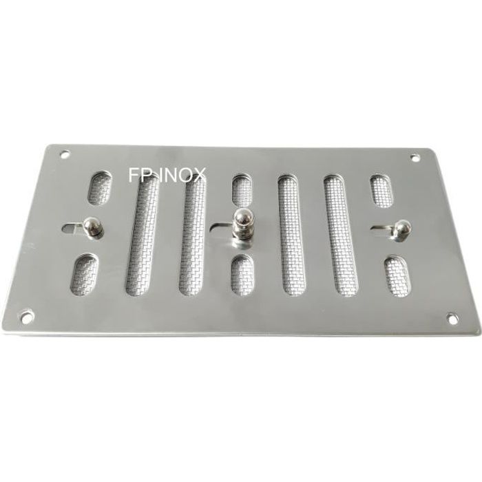 Grille Avec Moustiquaire inox 127mm x 115mm inox 316 Grille aération