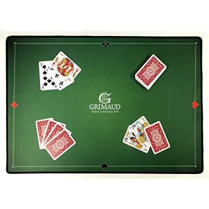 Tapis de cartes néoprène - GRIMAUD - Rectangulaire - Fibres naturelles - Noir - 40 x 60 cm