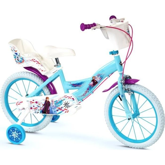 Vélo 16 pouces La Reine des Neiges - GUIZMAX - Stabilisateur - Violet