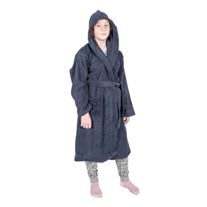 Clinotest Peignoir de bain pour enfant avec capuche Bleu ou jaune 100 /% coton