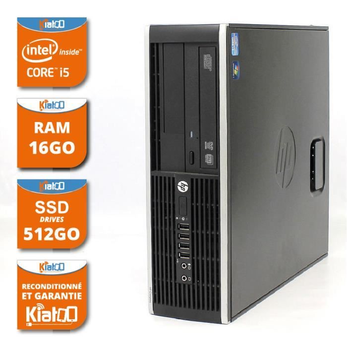 HP Ordinateur de bureau Elite 8200 Core i5 RAM Stockage SSD Windows 7