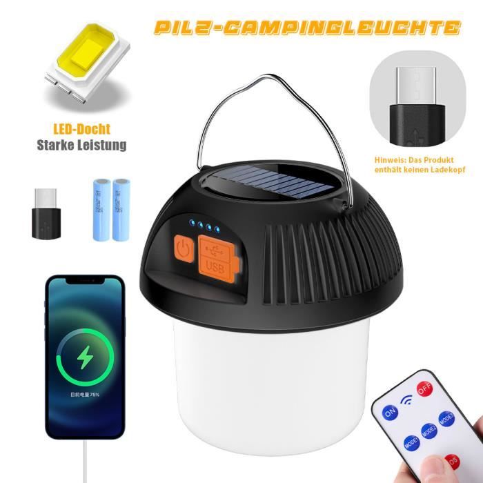 Lanterre LED Camping Rechargeable USB/Solaire Avec Lampe Torche – Neuve
