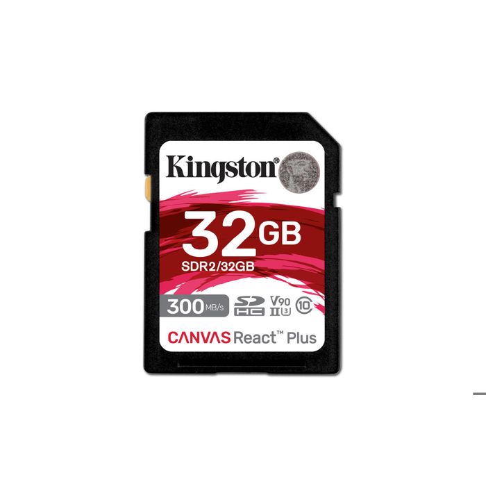 Kingston Memory card SD 32GB Canvas React Plus 300/260 UHS-II U3 - 0740617301946