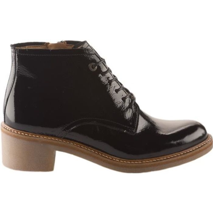 bottine noir vernis femme