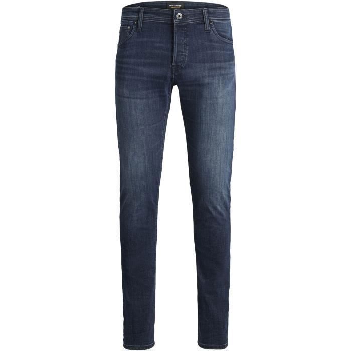 JACK & JONES Jean slim Taille Basse Bleu Denim Homme