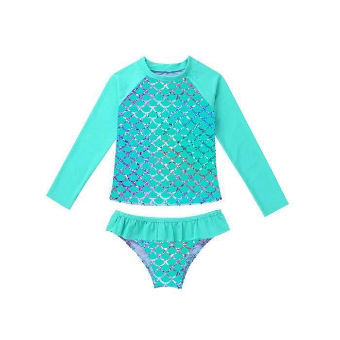 Maillot De Bain 1 Pièce Fille Licorne Sirène | Bikini Body Combinaison Natation | 3-16 Ans Polyester/Spandex