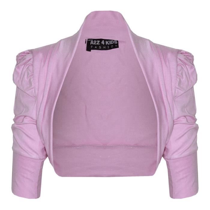 A2Z 4 Kids® Enfants Filles Cardigan Ruched Manche Élégant Shrug Boléro Cropped Cardigans Âge 2 3 4 5 6 7 8 9 10 11 12 13 Ans, Crème, 2-3 ans
