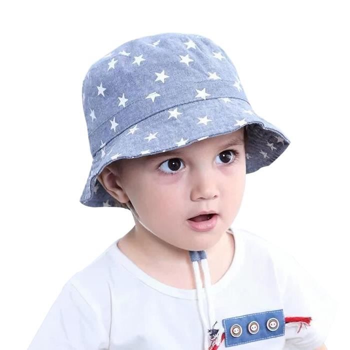 Willheoy Chapeau Bob Bebe Enfant Chapeau De Soleil Ete Unisexe En Coton Pliable Protection Anti Uv Solaire Plage Voyage Bleu Cdiscount Pret A Porter