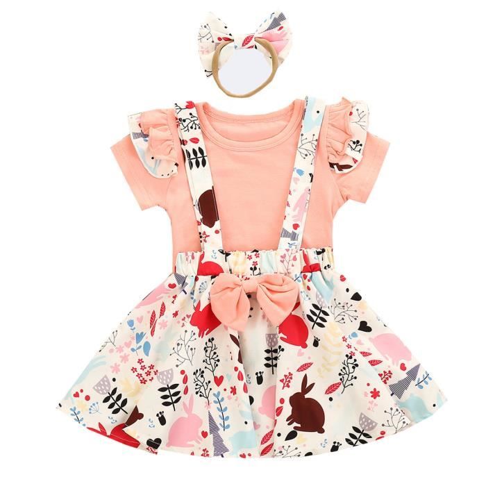 Robe Dirndl Enfant Fille Imprimé Floral Volants – Costume Folklorique Bavière 10-16 Ans, Noir