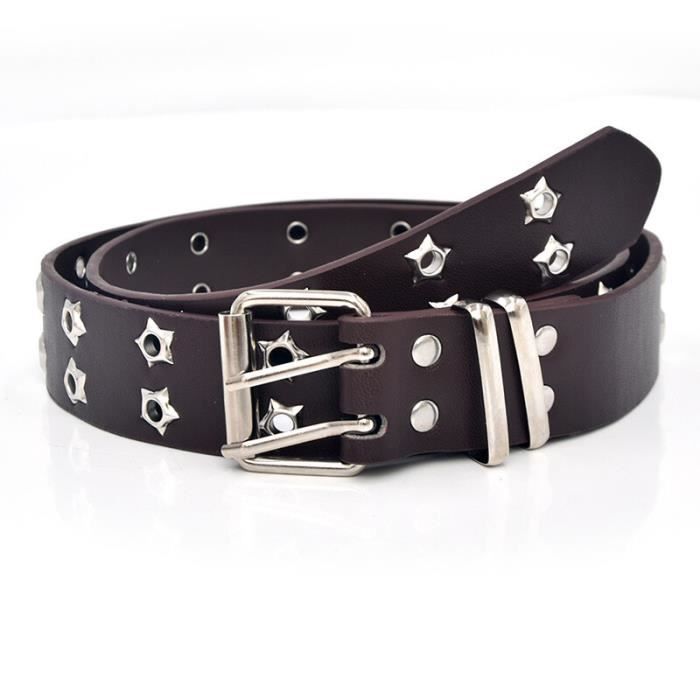Femme Punk Poche Ceinture Chaîne Décor Simili Cuir Gothique Ceinture PU Rivet