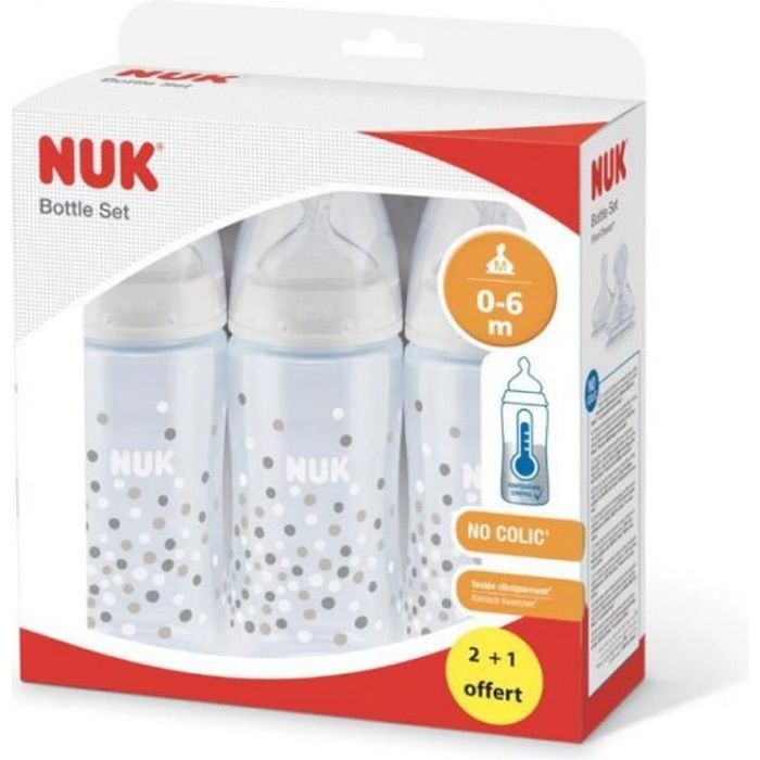 Nuk Lot De 3 Biberons First Choice Tc 300 Ml 2 1 Offert Cdiscount Puericulture Eveil Bebe