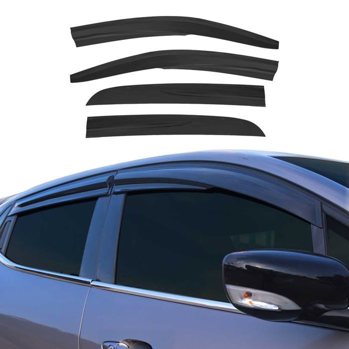 Kit De 4 Déflecteurs D'Air (Ailerons) Pour Peugeot 3008 (2009-2017) - HEKO, Noir, Garantie 2 Ans