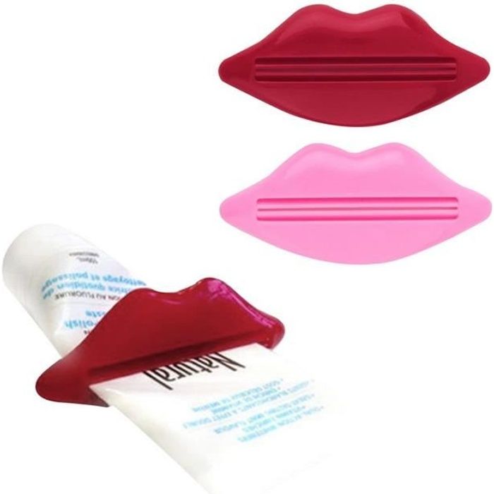 Presse-tube dentifrice en forme de lèvres Distributeur Squeeze Tube Squeezer Facile Presse Dentifrice(couleur aléatoire)FR_ZK50600