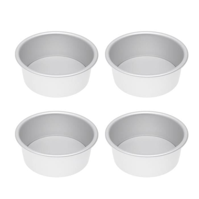 4pcs 4inch Alliage Moule A Gateau Rond A Cake Antiadhesif Avec Fond Amovible Moule A Gateau Moule De Patisserie Cdiscount Maison
