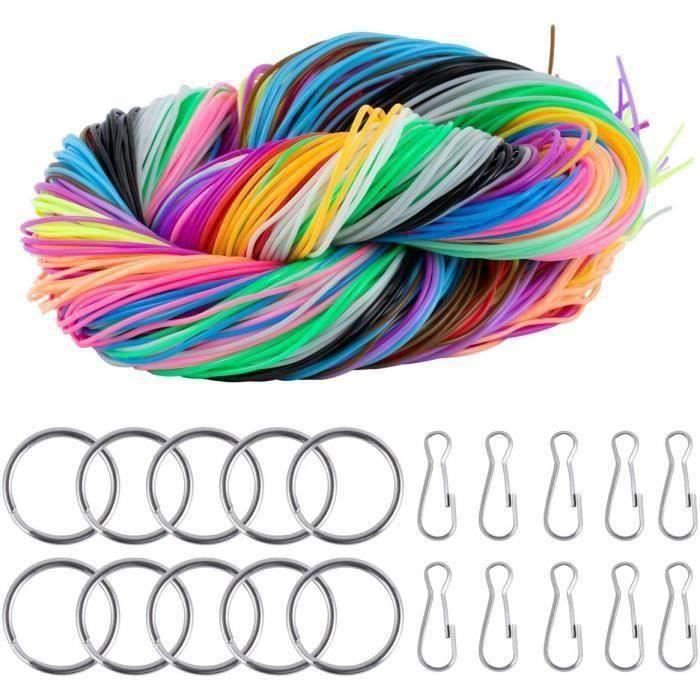 SOSALUK 200 Pcs Scoubidou Fil Plastique 20 Couleurs - Kit Créatif Bracelets Et Colliers