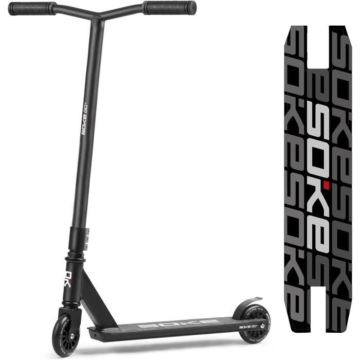 Trottinette Freestyle SOKE GO! - Carbone ABEC-9 - Guidon 360° - Pour Skatepark Et Tricks - 100kg Max