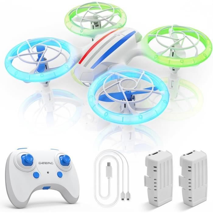 NMM Sky Surfer Drone RC Enfant Débutant - EPP Robuste, Vol 360° LED, 2 Batteries, Idéal Cadeau