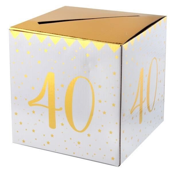 Boite Pour Carte De Fete Anniversaire 40 Ans Blanche Et Doree Metallisee X1 R 6186 Cdiscount Beaux Arts Et Loisirs Creatifs