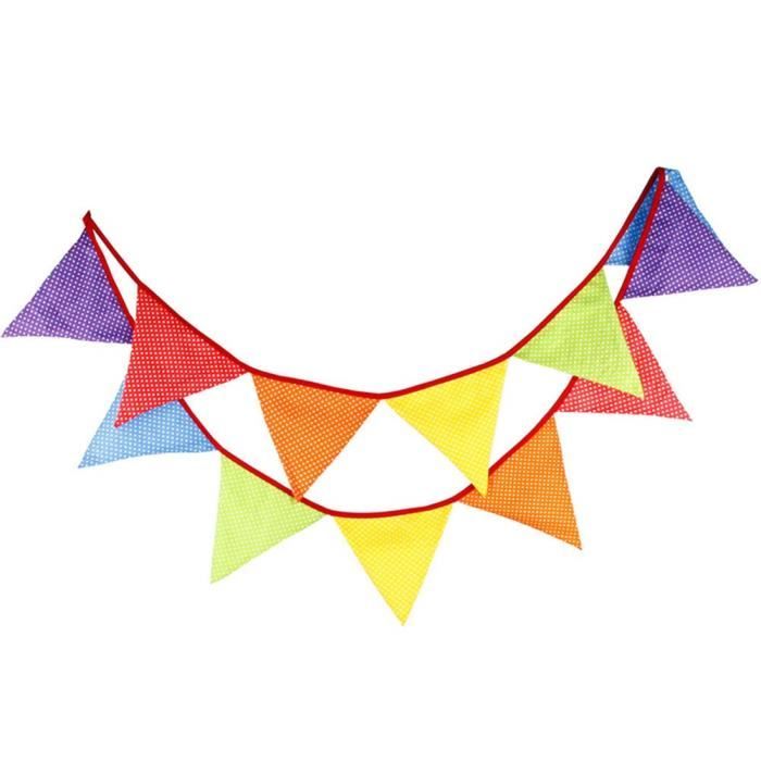 Guirlande Fanion Multicolore 5 Pièces - 60 Drapeaux Triangulaires Pour Fêtes Et Jardin