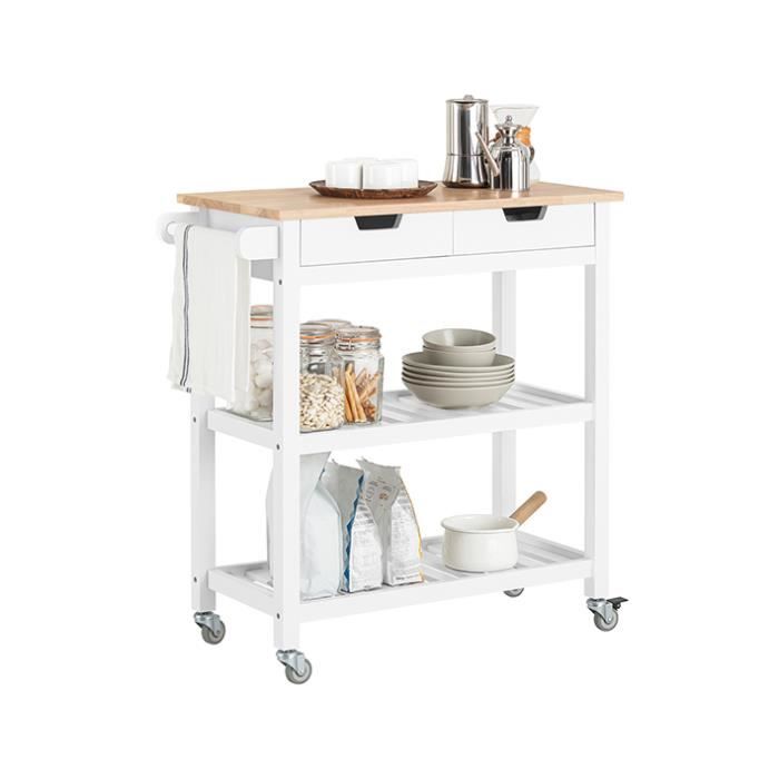 SoBuy® FKW68-WN Chariot de Service Desserte à roulettes Table Roulante Meuble de Rangement Cuisine avec 2 Tiroirs 2 Étagères. SoBuy® FKW68-WN Chariot de Service Desserte à roulettes Table Roulante Meuble de Rangement Cuisine avec 2 Tiroirs 2 Étagères.