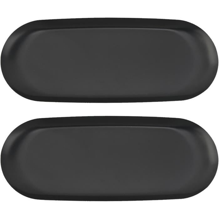 Plateau de Service en Bois Noir de 33 cm Plateau Rond en Bois Naturel Multifonction Plateau de