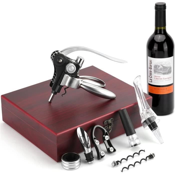 RERXN Ensembles d'accessoires pour vin en forme de bouteille de vin ensemble d'ouvre vin comprend tire-bouchon à vin bouchon à vin verseur pour le vin (Bottle 06