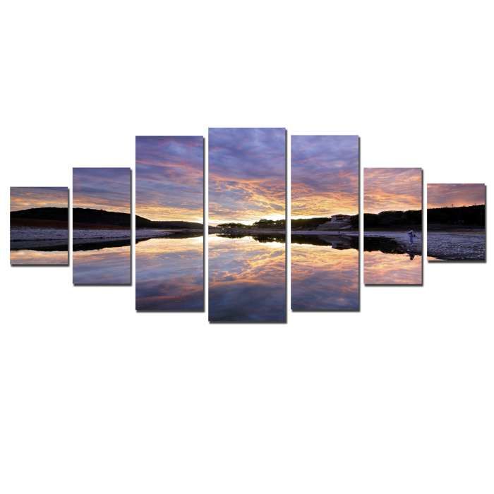 Tableau Toile XXL 7 Pièces Ruisseau Montagne Froide - Startonight Dual View 100x240 Cm