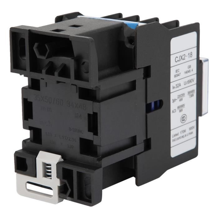 Contacteur Industriel CJX2-9511 95A 220V - Bobine AC, 3 Contacts Ouverts, Alliage D'Argent, Corps ABS - Pour Commutateur Puissance