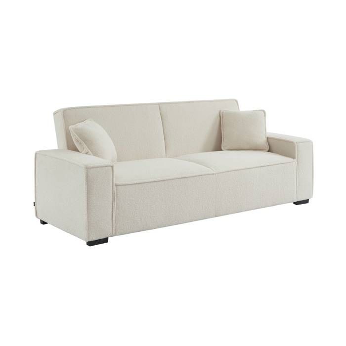 Paris Prix Canapé Convertible 3 Places Bouclette Trey 223cm Taupe