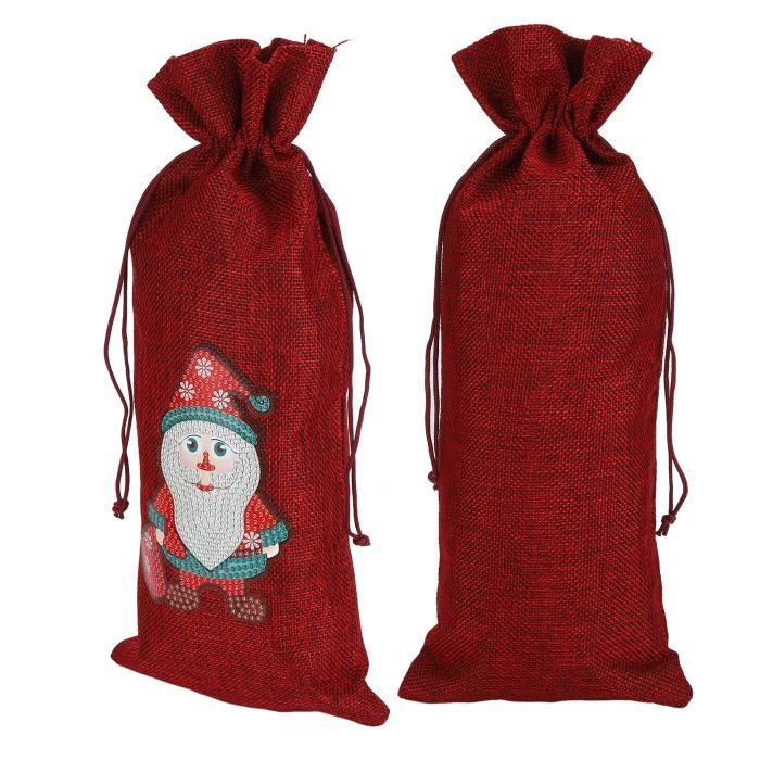 Lot De 6 Breloques Noël Verre à Vin - Sac Organza - Idée Cadeau Festive