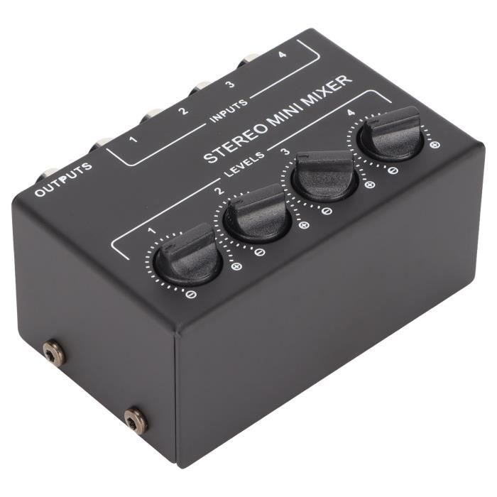 PROZOR Mixeur Audio Stéréo 4 Canaux Bidirectionnel 3,5 mm Mini
